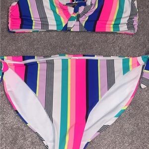 Colorful Striped Bikini Set
